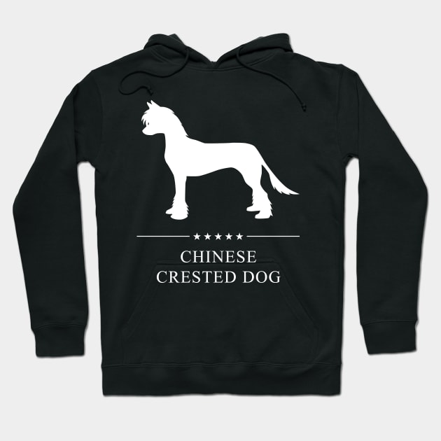 Chinese Crested Dog White Silhouette Hoodie by millersye